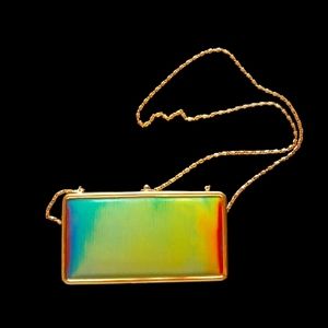 1970s Rare Vintage Comeco Iridescent Party Rainbow Disco Chain Purse